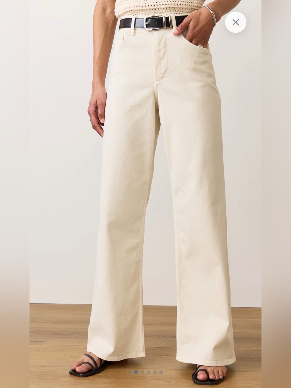 New NWT Marine Layer Charlie Wide Leg Pant High Rise Cream Ivory Size 6 - Picture 1 of 9